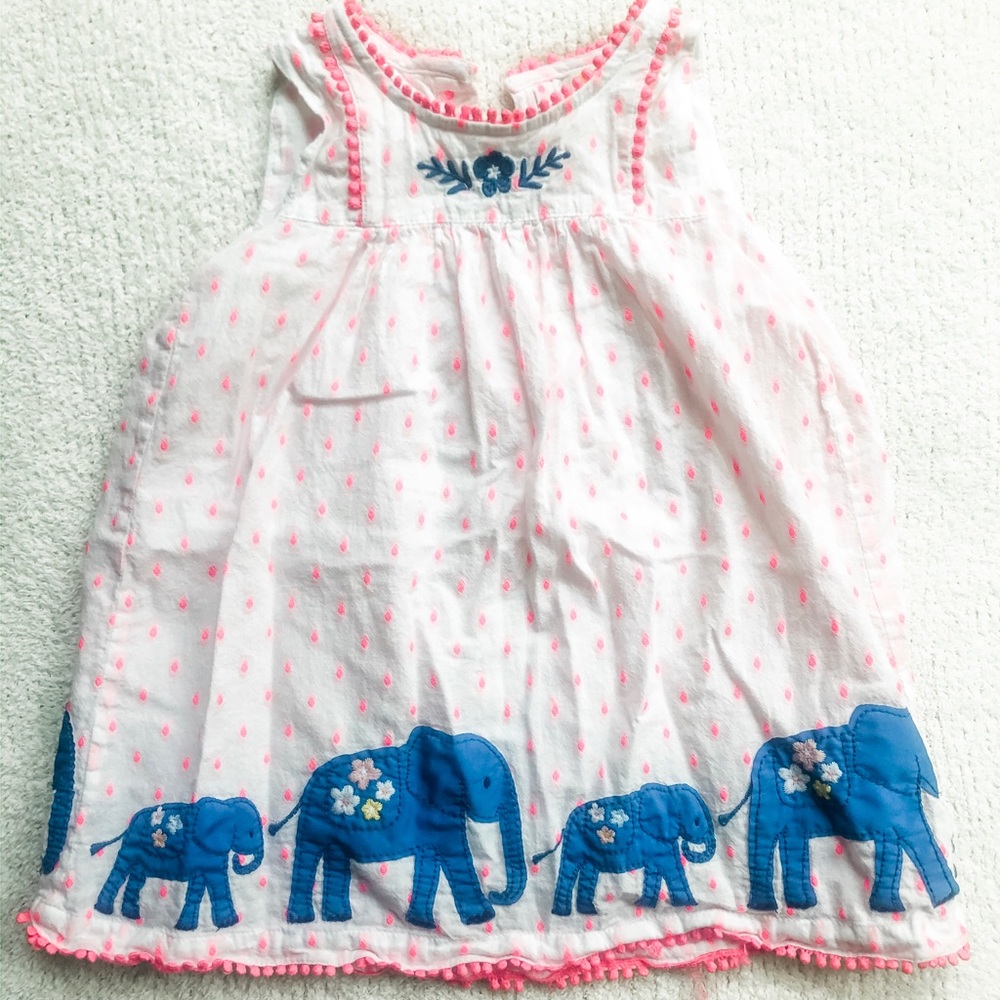 Mini Boden elephant dress with matching bloomers